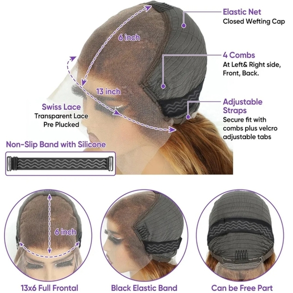 18" Highlight 100% Human Hair HD Lace Wig Deep Wave Curly Honey Blonde & Brown - Picture 5 of 15